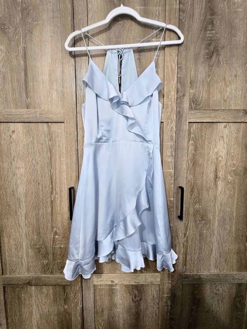DYNAMITE Ruffle Mini Dress in Light Blue Size Small
